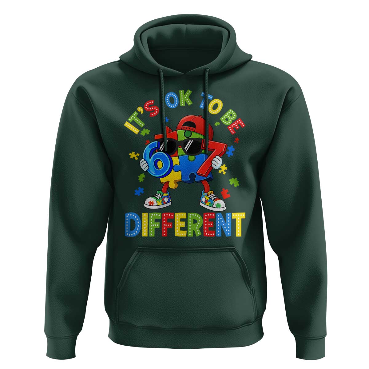 Six Seven Autism Awareness Hoodie It Is Ok To Be Different 67 Meme Puzzle