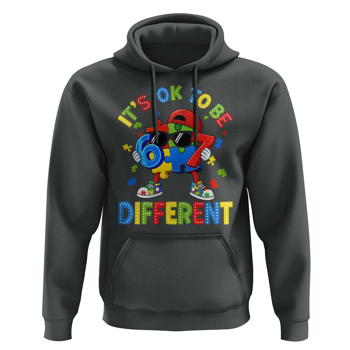 Six Seven Autism Awareness Hoodie It Is Ok To Be Different 67 Meme Puzzle