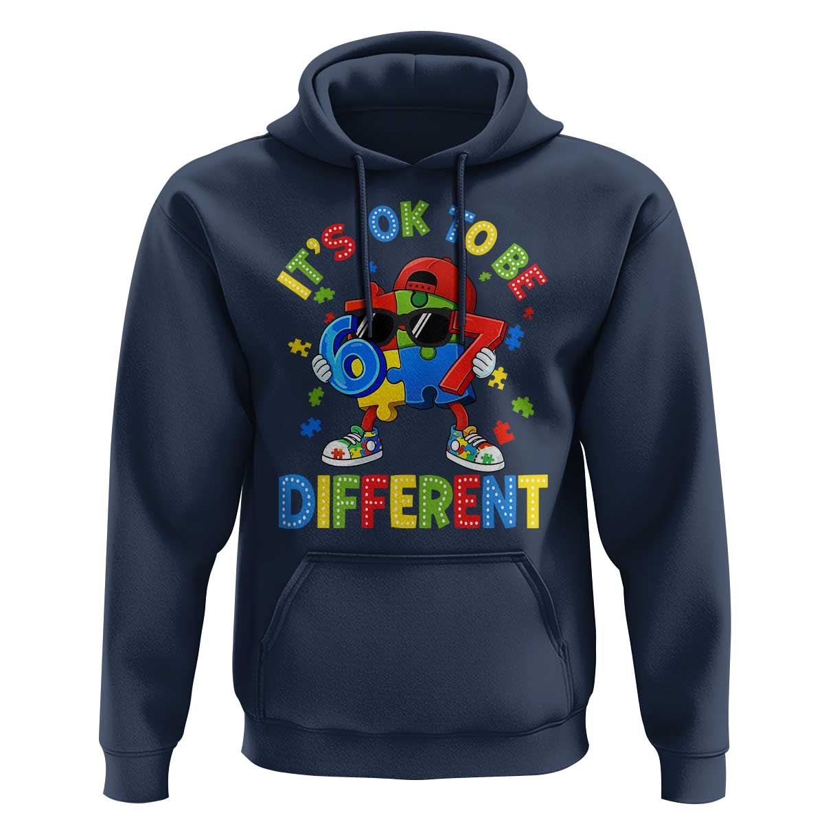 Six Seven Autism Awareness Hoodie It Is Ok To Be Different 67 Meme Puzzle