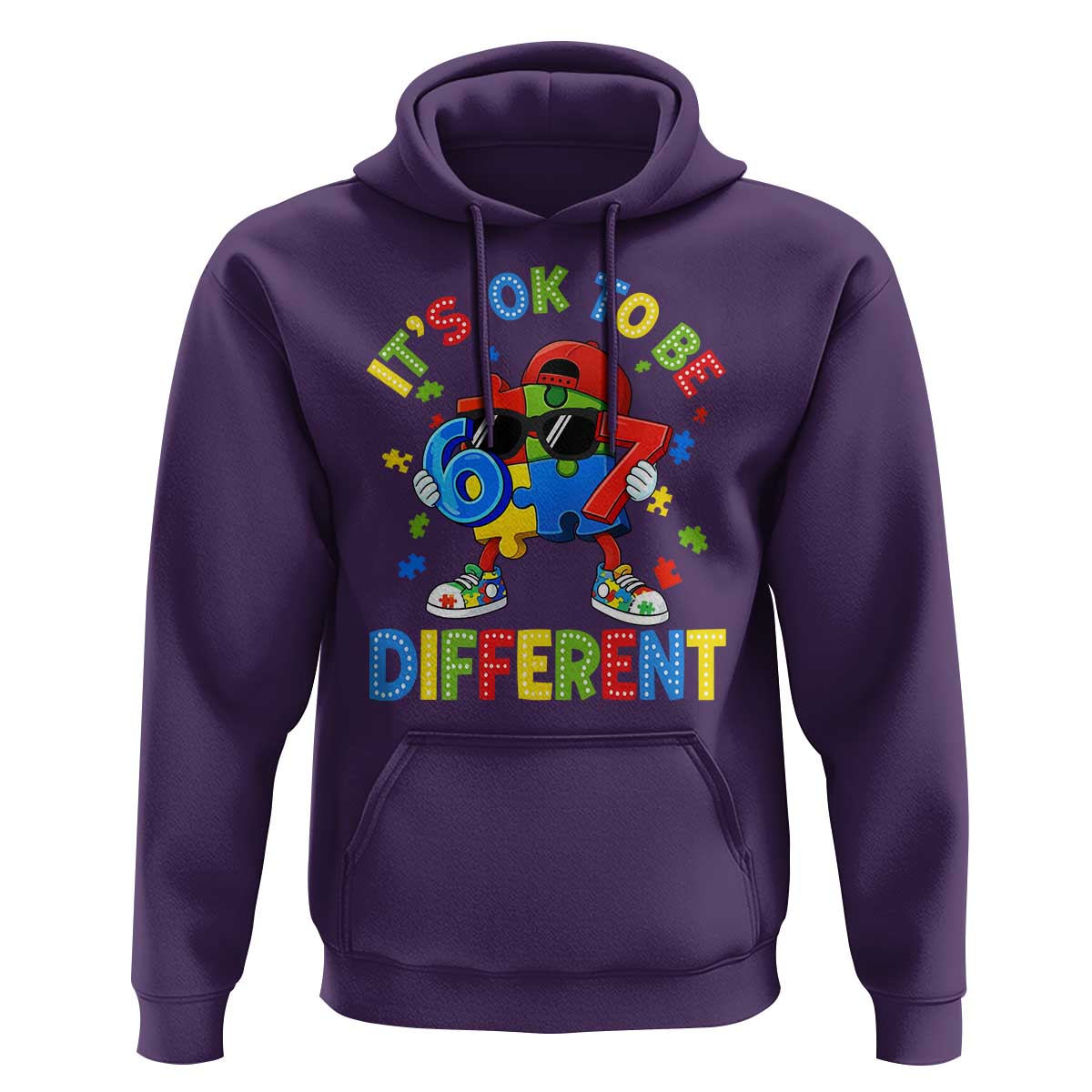 Six Seven Autism Awareness Hoodie It Is Ok To Be Different 67 Meme Puzzle