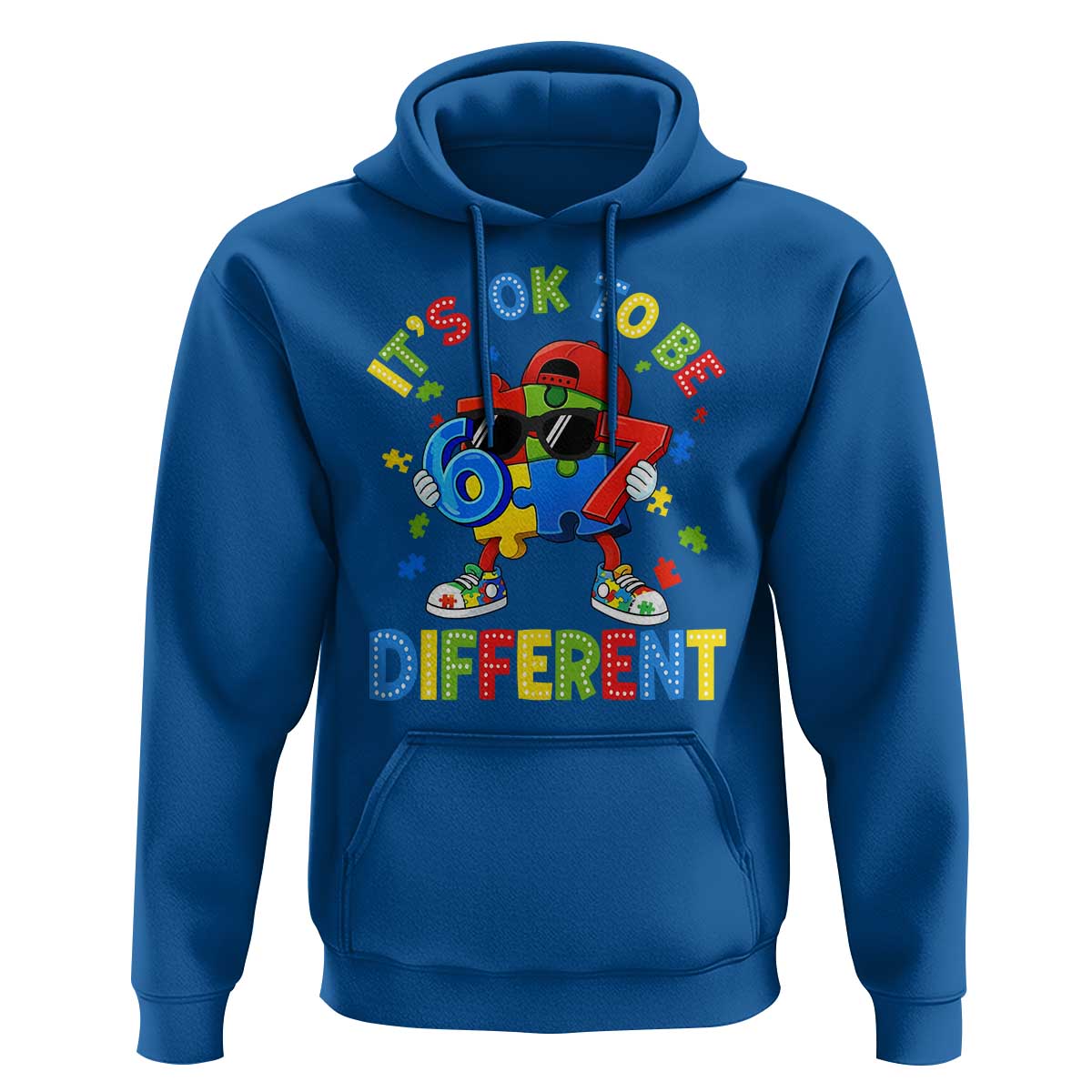 Six Seven Autism Awareness Hoodie It Is Ok To Be Different 67 Meme Puzzle