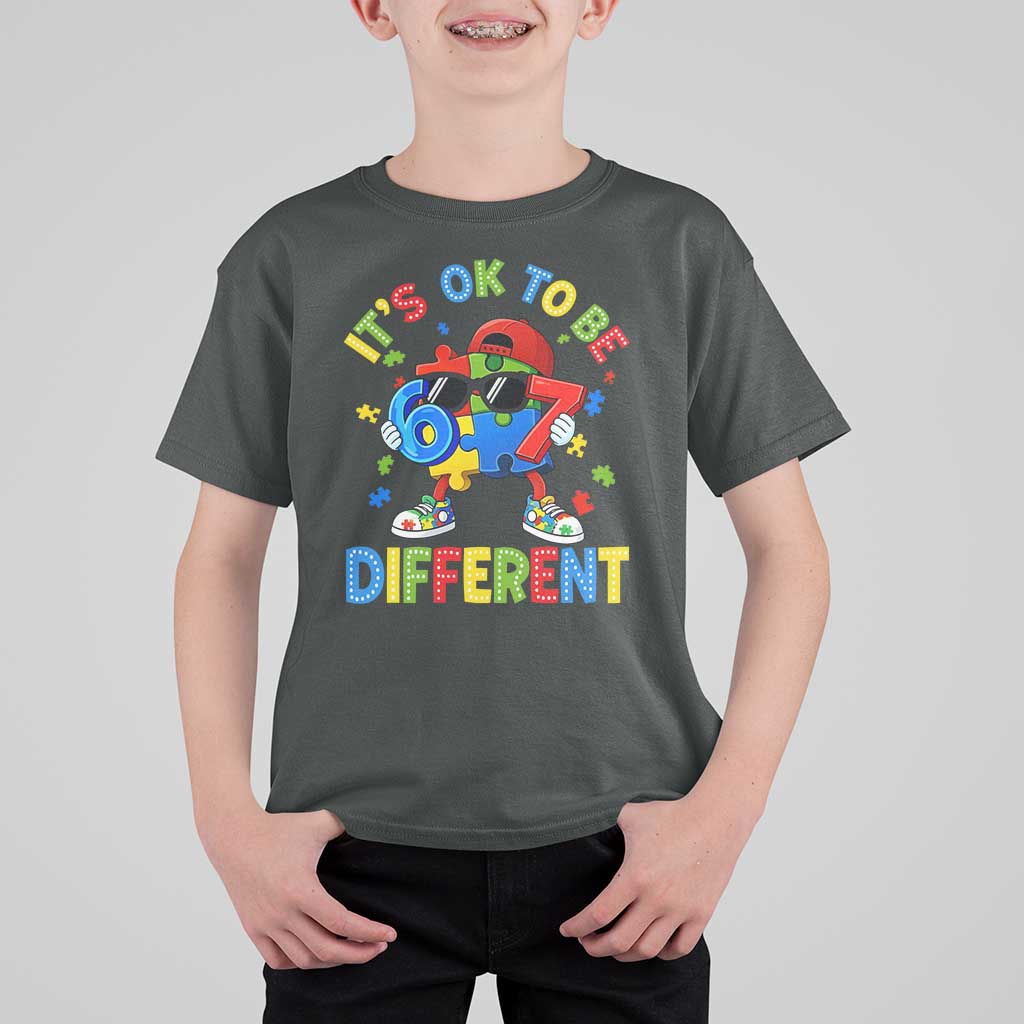 Six Seven Autism Awareness T Shirt For Kid It Is Ok To Be Different 67 Meme Puzzle