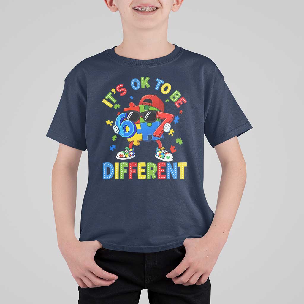 Six Seven Autism Awareness T Shirt For Kid It Is Ok To Be Different 67 Meme Puzzle