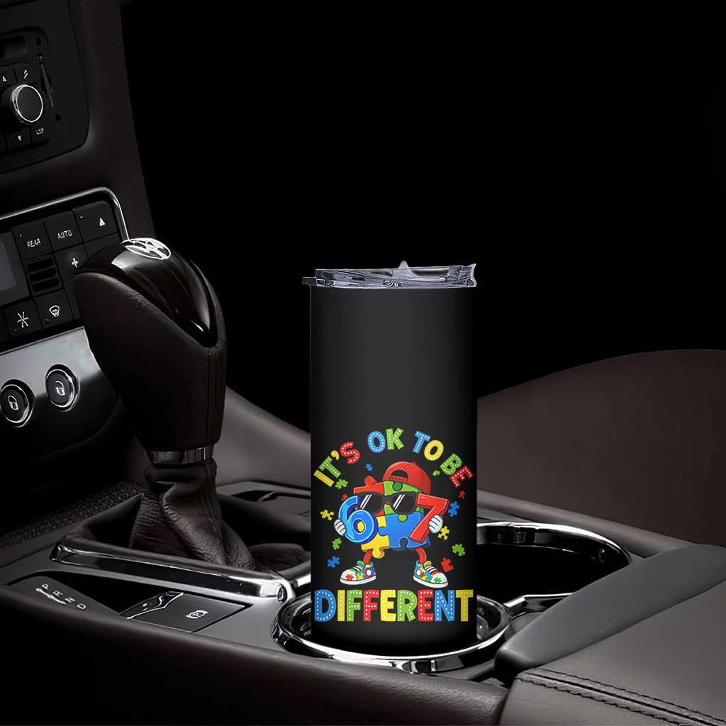Six Seven Autism Awareness Skinny Tumbler It Is Ok To Be Different 67 Meme Puzzle