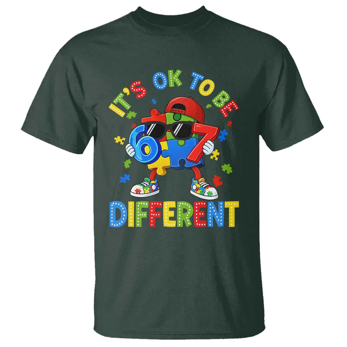Six Seven Autism Awareness T Shirt It Is Ok To Be Different 67 Meme Puzzle