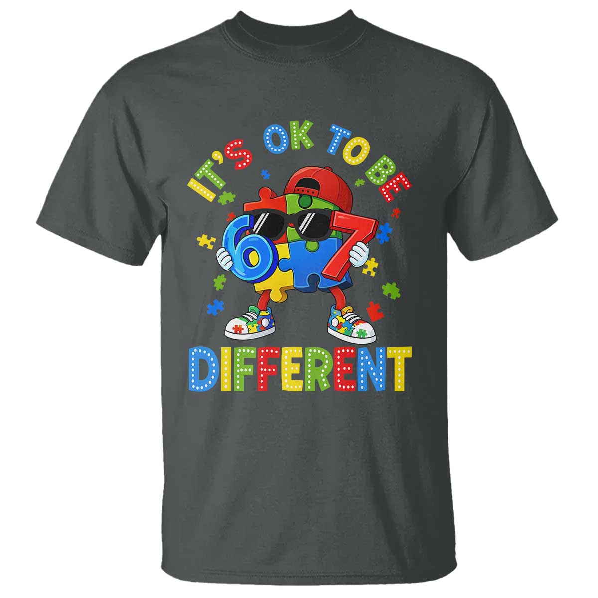 Six Seven Autism Awareness T Shirt It Is Ok To Be Different 67 Meme Puzzle