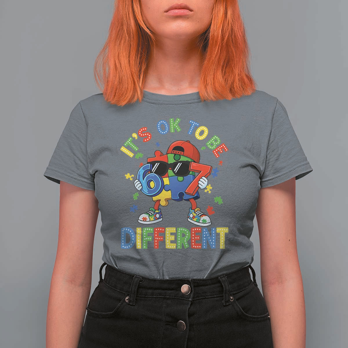 Six Seven Autism Awareness T Shirt For Women It Is Ok To Be Different 67 Meme Puzzle