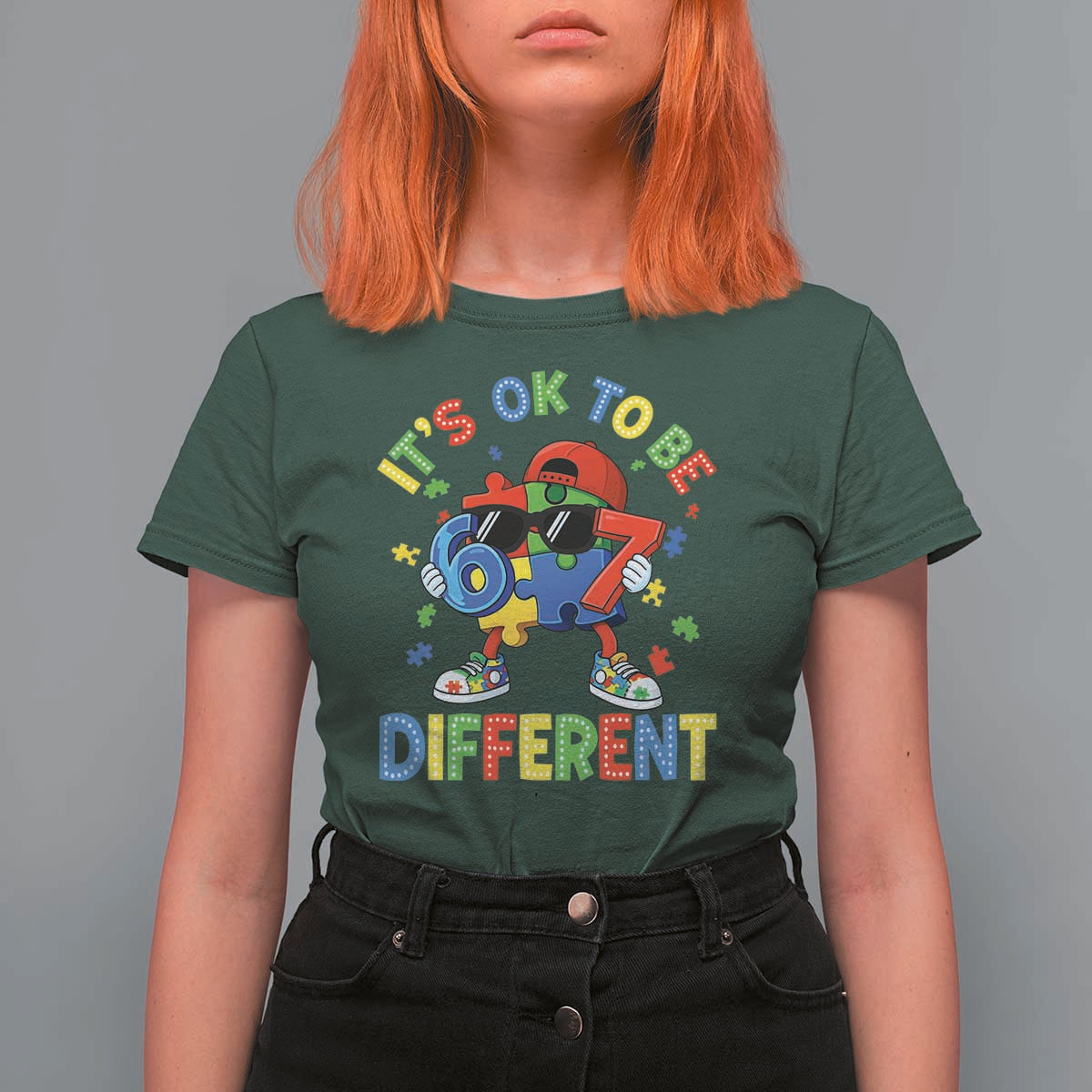 Six Seven Autism Awareness T Shirt For Women It Is Ok To Be Different 67 Meme Puzzle