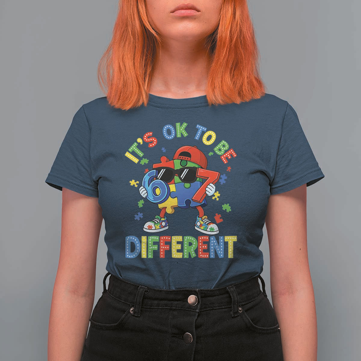 Six Seven Autism Awareness T Shirt For Women It Is Ok To Be Different 67 Meme Puzzle