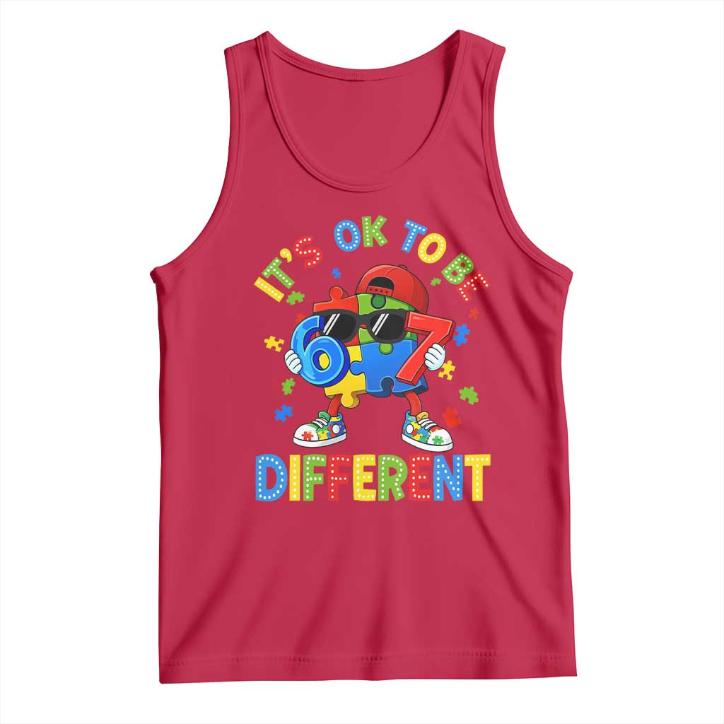 Six Seven Autism Awareness Tank Top It Is Ok To Be Different 67 Meme Puzzle