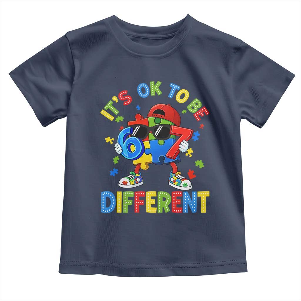 Six Seven Autism Awareness Toddler T Shirt It Is Ok To Be Different 67 Meme Puzzle