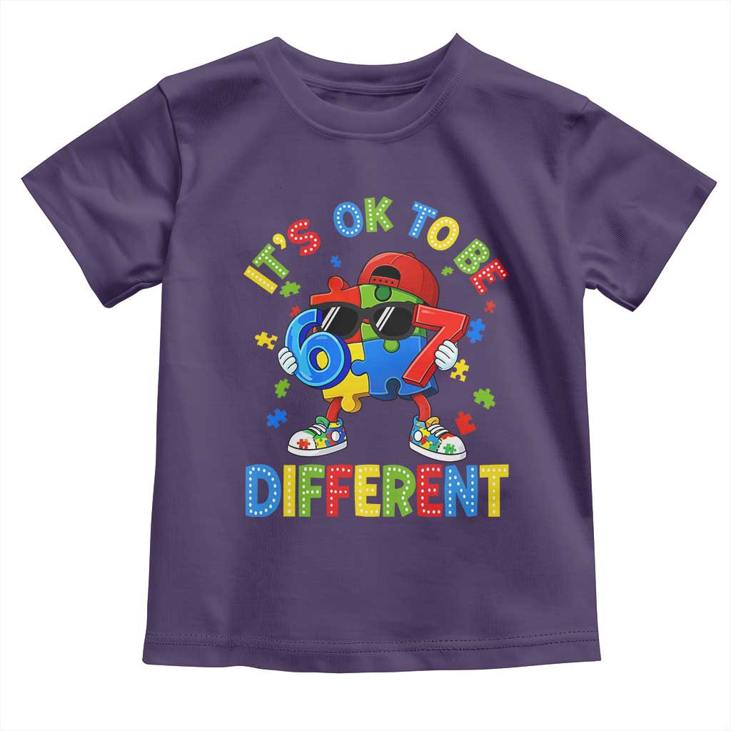 Six Seven Autism Awareness Toddler T Shirt It Is Ok To Be Different 67 Meme Puzzle