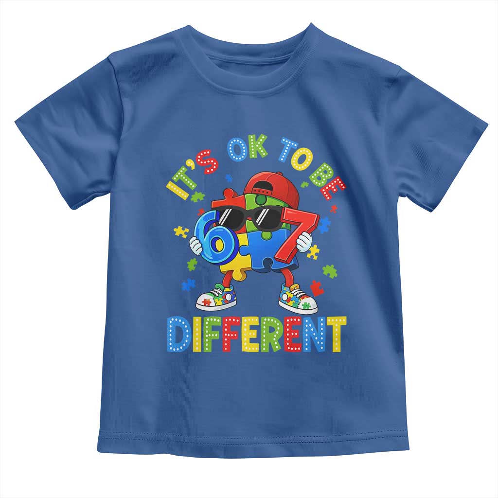 Six Seven Autism Awareness Toddler T Shirt It Is Ok To Be Different 67 Meme Puzzle