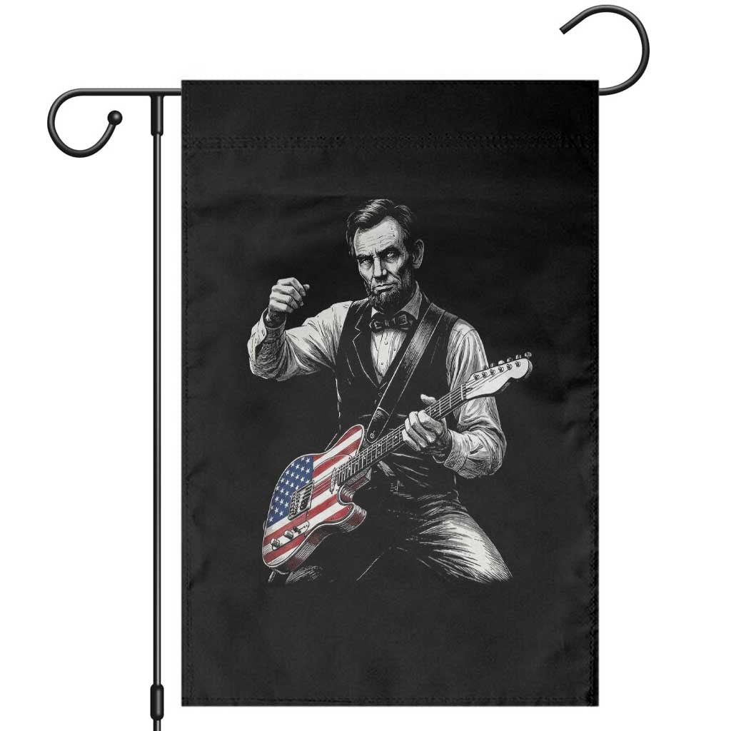Abraham Lincoln Playing Guitar Vintage American Flag Garden Flag