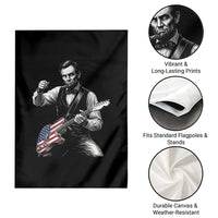 Abraham Lincoln Playing Guitar Vintage American Flag Garden Flag