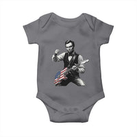 Abraham Lincoln Playing Guitar Vintage American Flag Baby Onesie