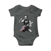 Abraham Lincoln Playing Guitar Vintage American Flag Baby Onesie
