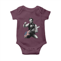 Abraham Lincoln Playing Guitar Vintage American Flag Baby Onesie