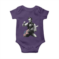 Abraham Lincoln Playing Guitar Vintage American Flag Baby Onesie