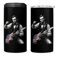 Abraham Lincoln Playing Guitar Vintage American Flag 4 in 1 Can Cooler Tumbler