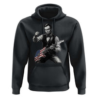 Abraham Lincoln Playing Guitar Vintage American Flag Hoodie