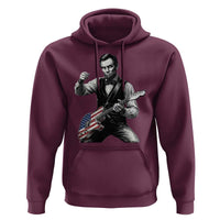 Abraham Lincoln Playing Guitar Vintage American Flag Hoodie