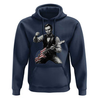 Abraham Lincoln Playing Guitar Vintage American Flag Hoodie
