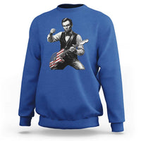 Abraham Lincoln Playing Guitar Vintage American Flag Sweatshirt
