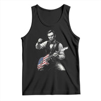 Abraham Lincoln Playing Guitar Vintage American Flag Tank Top