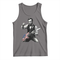 Abraham Lincoln Playing Guitar Vintage American Flag Tank Top