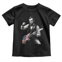 Abraham Lincoln Playing Guitar Vintage American Flag Toddler T Shirt