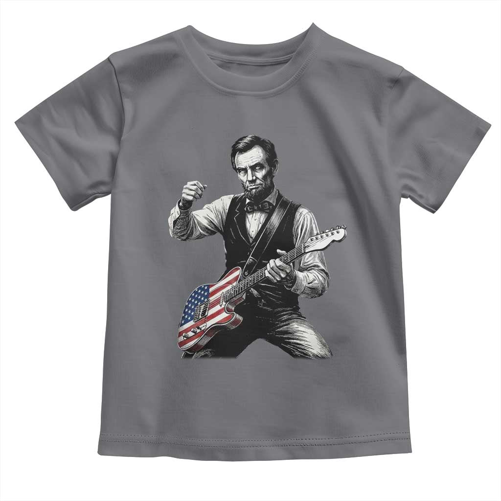 Abraham Lincoln Playing Guitar Vintage American Flag Toddler T Shirt