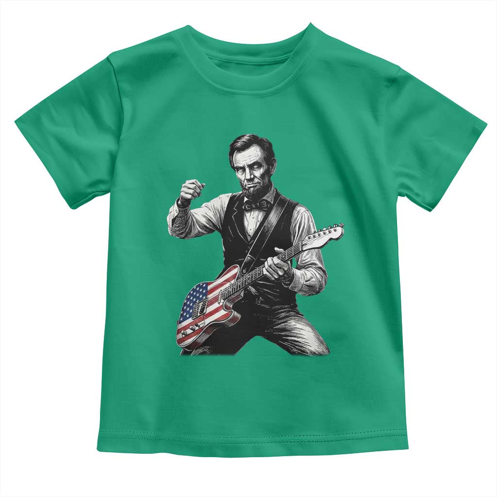 Abraham Lincoln Playing Guitar Vintage American Flag Toddler T Shirt