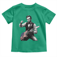 Abraham Lincoln Playing Guitar Vintage American Flag Toddler T Shirt