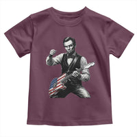 Abraham Lincoln Playing Guitar Vintage American Flag Toddler T Shirt