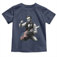 Abraham Lincoln Playing Guitar Vintage American Flag Toddler T Shirt