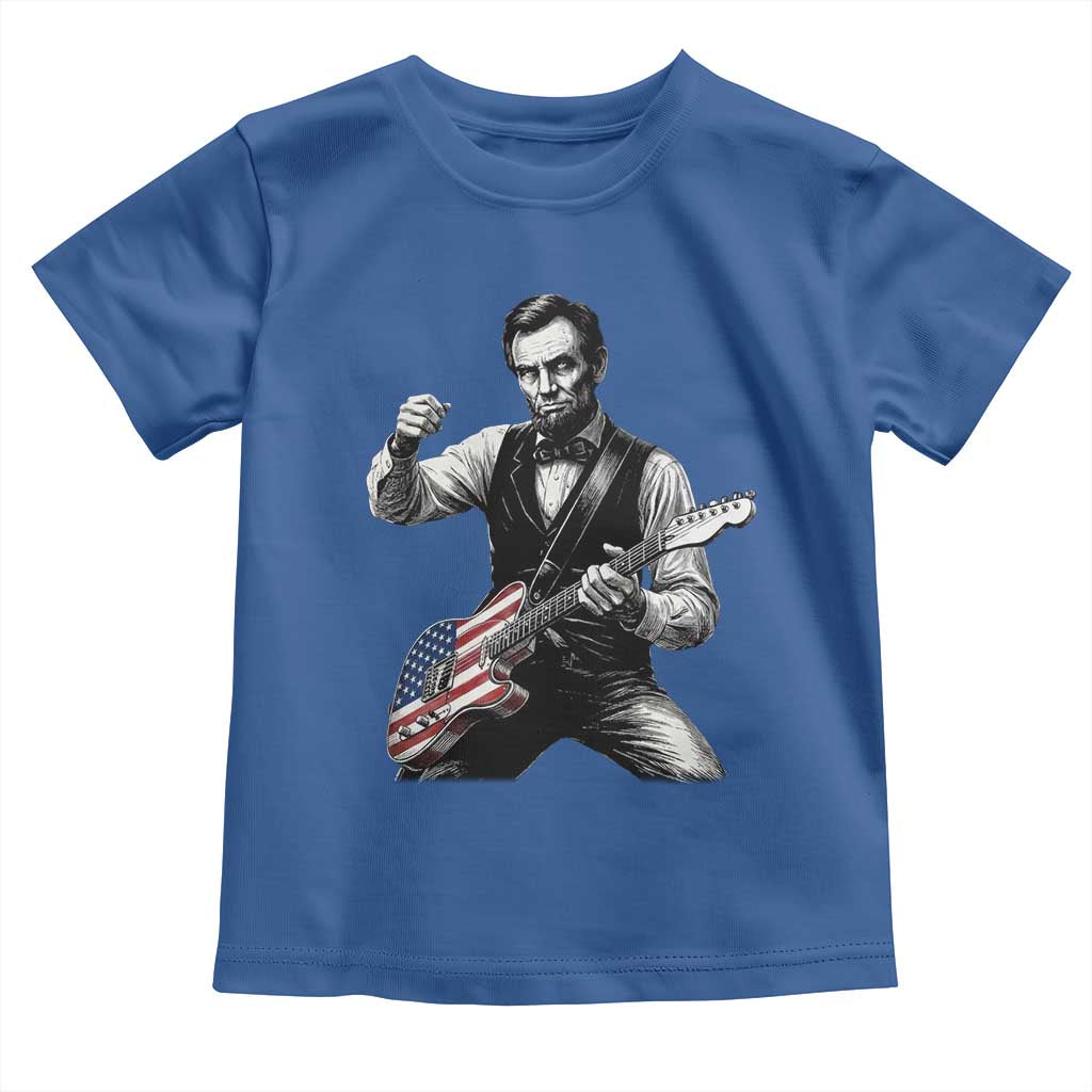 Abraham Lincoln Playing Guitar Vintage American Flag Toddler T Shirt