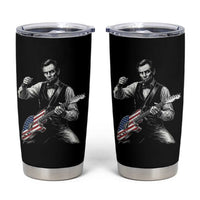 Abraham Lincoln Playing Guitar Vintage American Flag Tumbler Cup