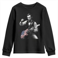 Abraham Lincoln Playing Guitar Vintage American Flag Youth Sweatshirt