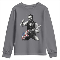 Abraham Lincoln Playing Guitar Vintage American Flag Youth Sweatshirt