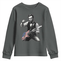 Abraham Lincoln Playing Guitar Vintage American Flag Youth Sweatshirt