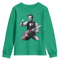 Abraham Lincoln Playing Guitar Vintage American Flag Youth Sweatshirt