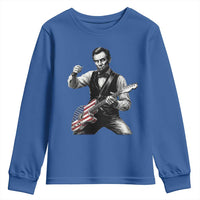 Abraham Lincoln Playing Guitar Vintage American Flag Youth Sweatshirt