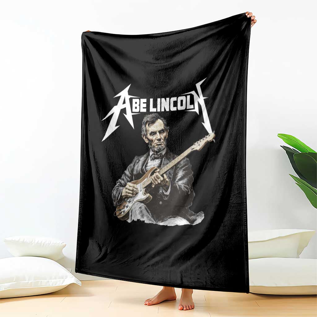 Abe Lincoln Playing Electric Guitar Rocker Throw Blanket