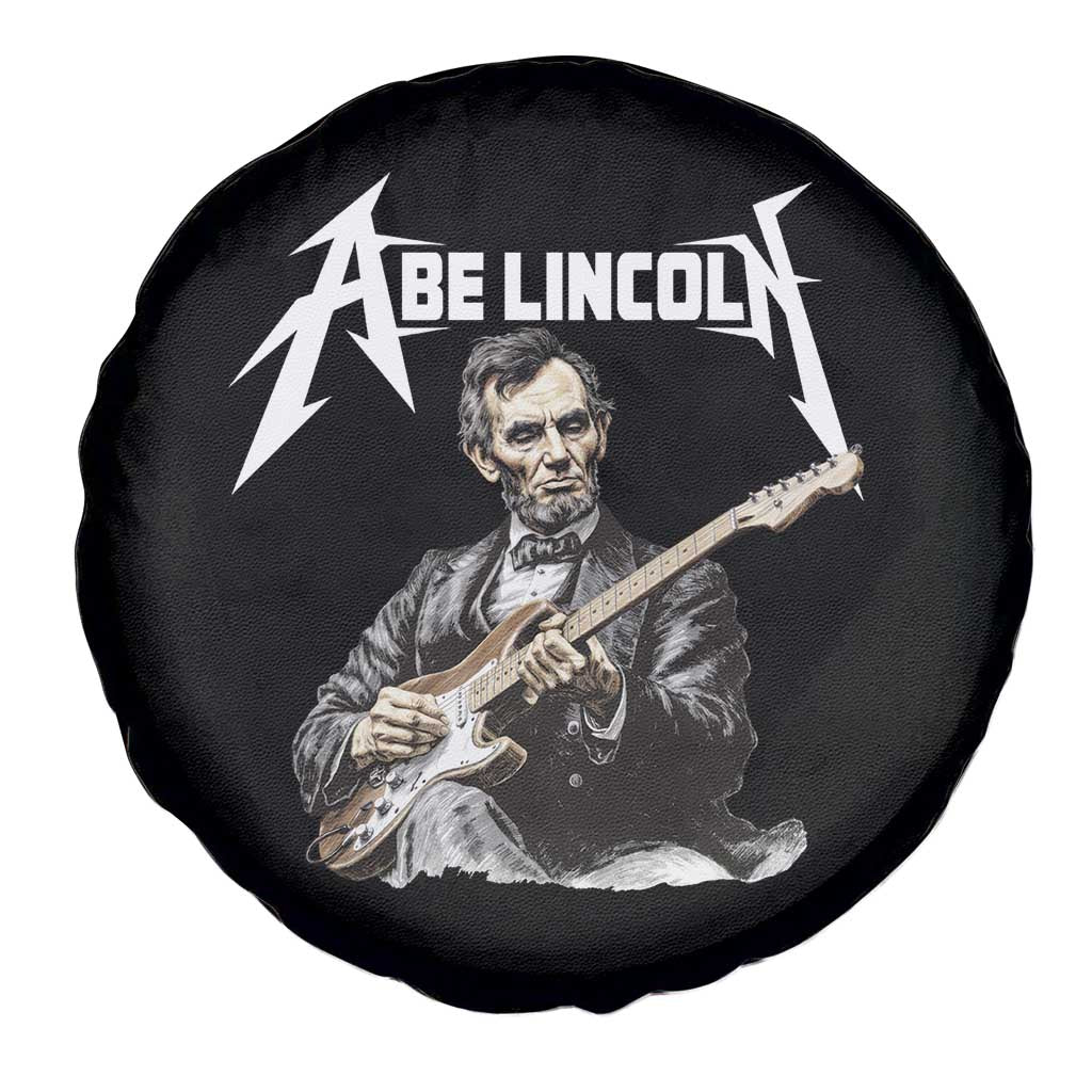 Abe Lincoln Playing Electric Guitar Rocker Spare Tire Cover