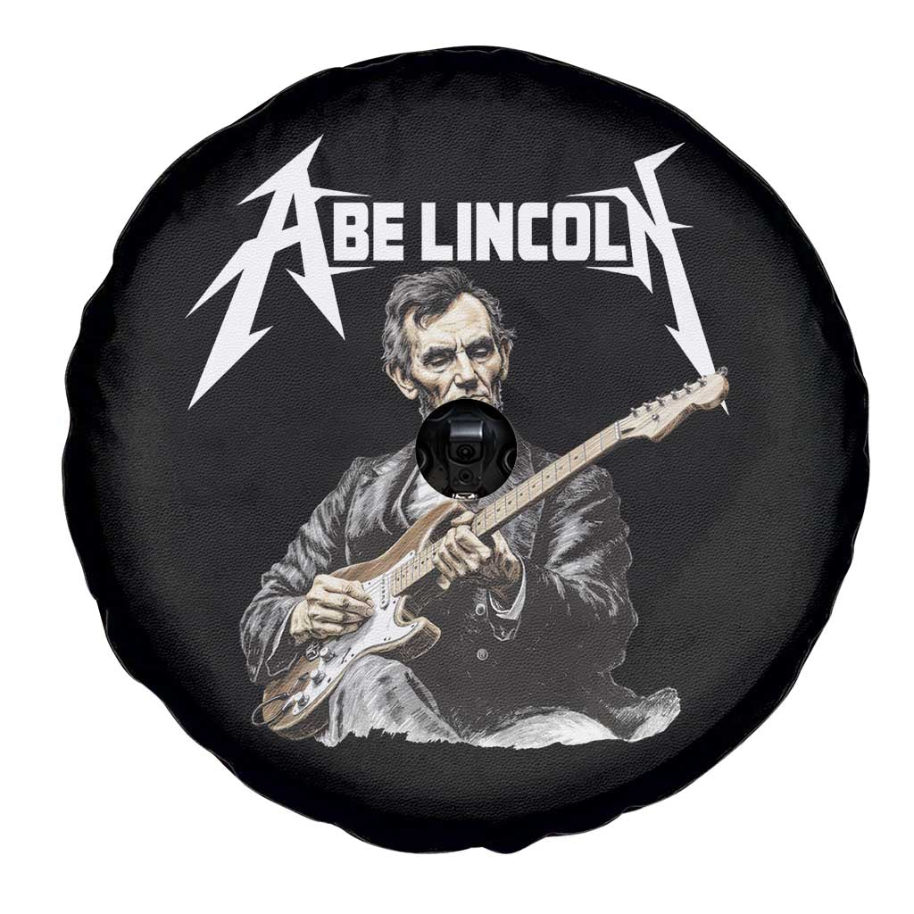 Abe Lincoln Playing Electric Guitar Rocker Spare Tire Cover