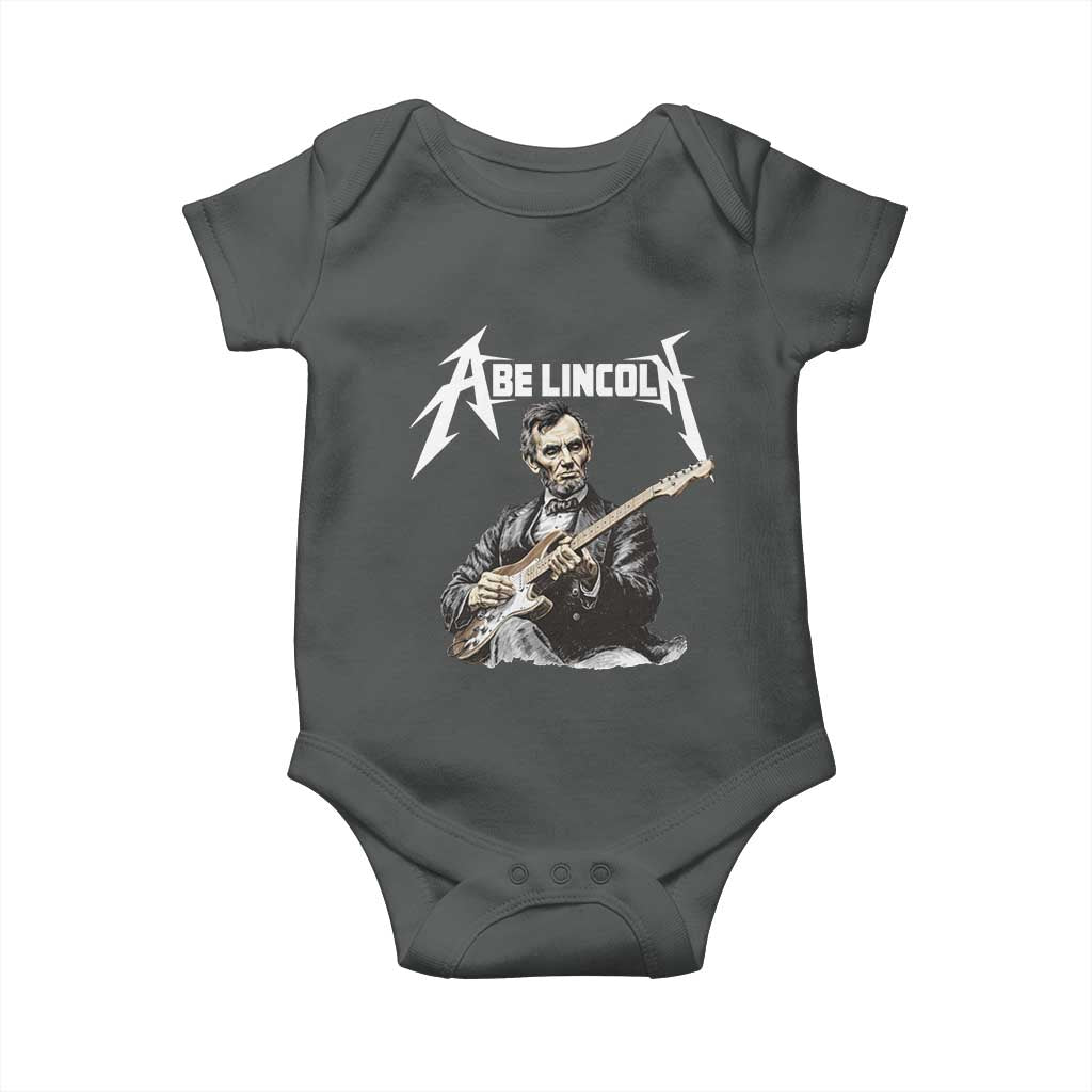 Abe Lincoln Playing Electric Guitar Rocker Baby Onesie