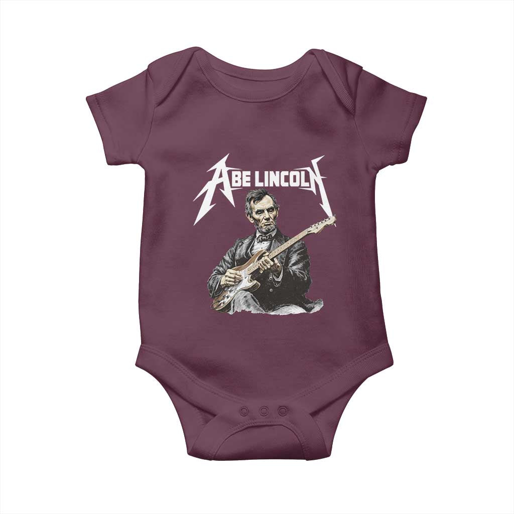 Abe Lincoln Playing Electric Guitar Rocker Baby Onesie