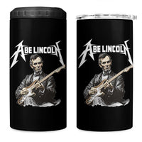 Abe Lincoln Playing Electric Guitar Rocker 4 in 1 Can Cooler Tumbler