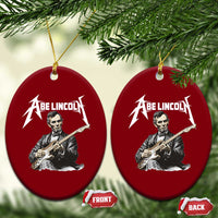 Abe Lincoln Playing Electric Guitar Rocker Ceramic Ornament